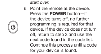 Step 6 of the direct code entry process