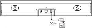 Diagram showing the power cord plugged into the rear