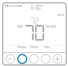 Pressing the mode button