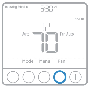 Pressing the fan button