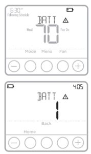 Low battery warning example diagram