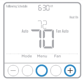 Entering the advanced menu on the Honeywell thermostat