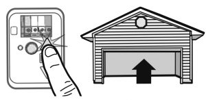 Holding the up button to program system