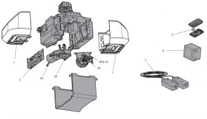 Exploded parts diagram for the garage door opener
