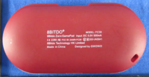 The back of the 8Bitdo ZERO GamePad