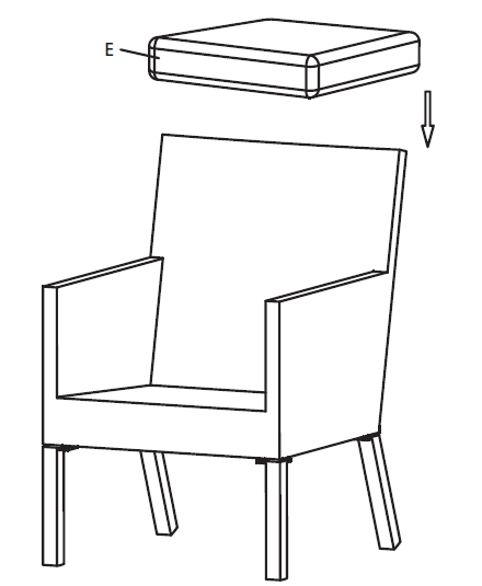 Attaching the cushion to the chair