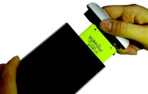 Inserting the battery back into the phone