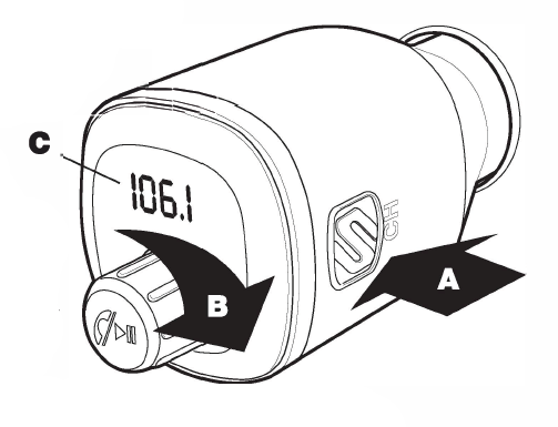 Using the knob to connect to a radio