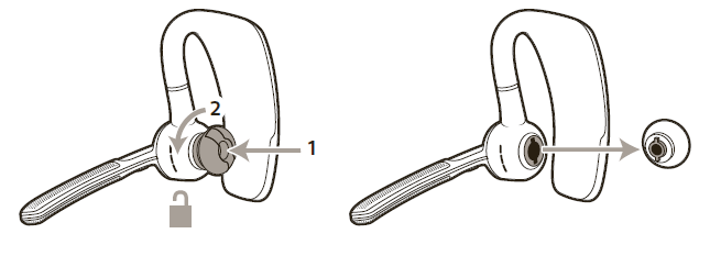 Changing the ear tips to make the headset fit
