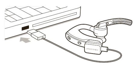 Attaching the cable to a device through USB to charge