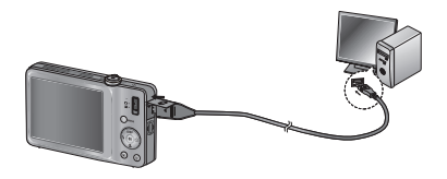Connecting the camera to the PC using a cable