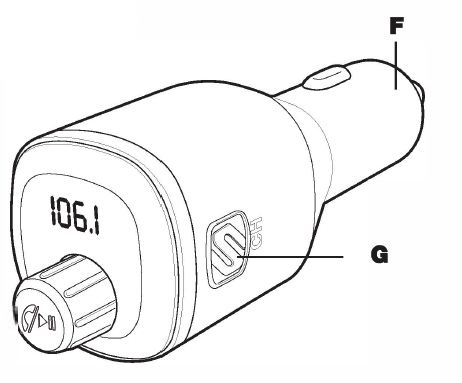 Scosche BTFREQ Bluetooth FM Transmitter rear view