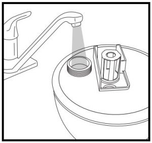Filling the tank with water