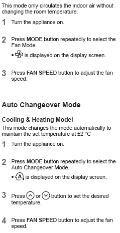 Auto changeover mode