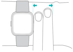 Two fingers-width away from hand