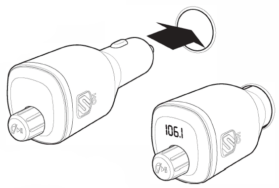 Plugging the wireless transmitter into a charging socket