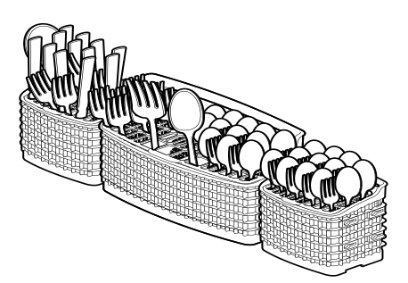 Example of the cutlery holder full