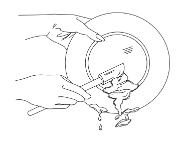 Removing clumps of food example