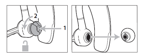 Pushing and twisting the ear tips