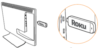 Plugging the Roku into a HDMI port