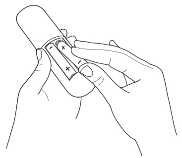 How to insert batteries into the remote