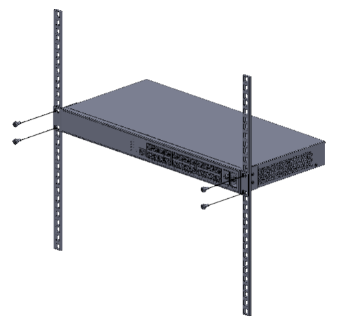 ADVANTECH Rackmount Redundant Switch mounting with screws