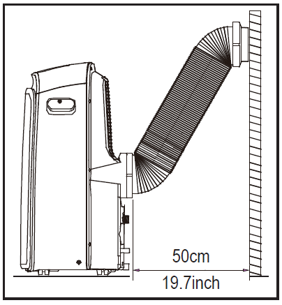 Recommended installation of the Arctic King Portable PD side view