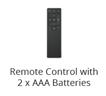 Package contents - remote control with AA batteries