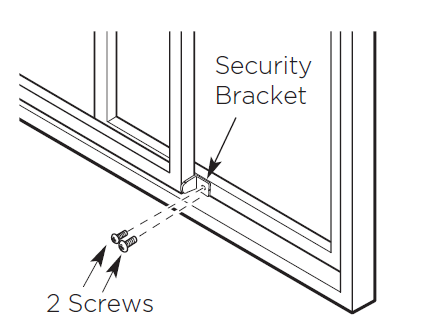 Installing the safety bracket using the 2 screws provided