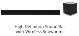 Package contents - soundbar and subwoofer