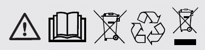 Warning and recycling logos