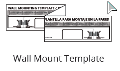 Package contents - a template to secure the unit to the wall