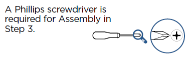A Philips screwdriver is required message