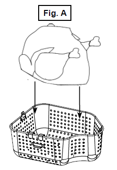 Placing the turkey inside the basket