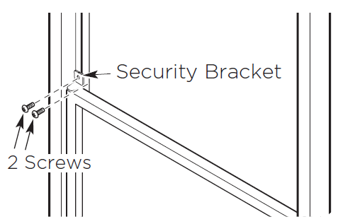 Inserting the screws into the security bracket 