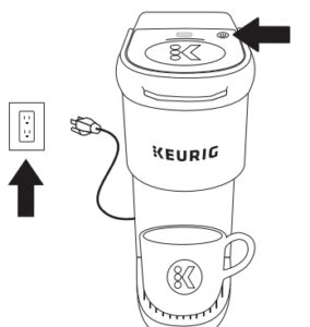 Plugging the coffee maker into the power