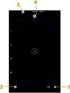 Numbered diagram of the camera screen