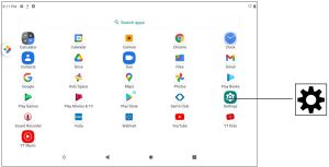 Location of settings icon
