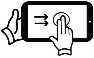 Sliding a finger across the screen