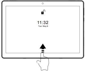 Swiping up the screen