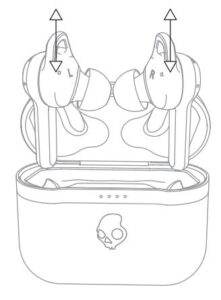 Removing the earbuds from the charging case