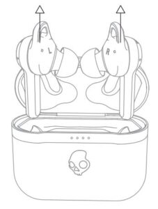 Removing the earbuds from the charging case