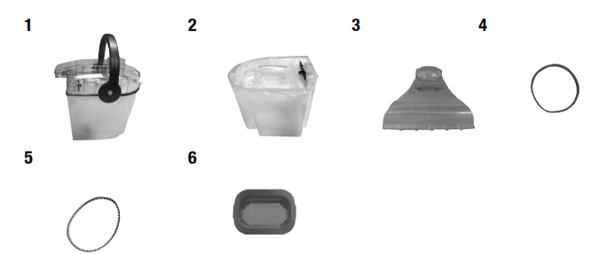 Numbered diagram of replacement parts