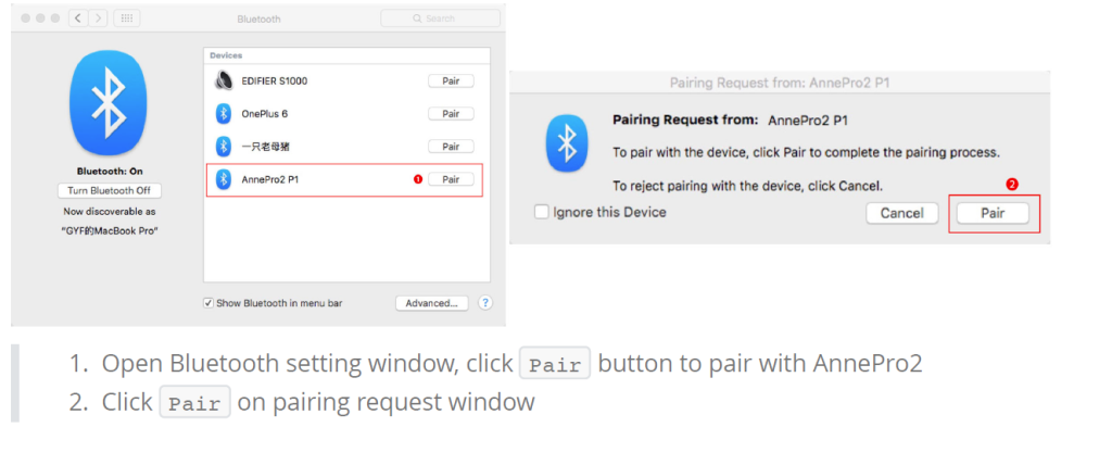 Mac OS X screen example