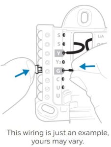 Example of wiring in place