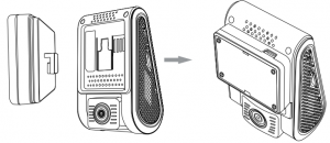 Sliding the mount into the dashcam