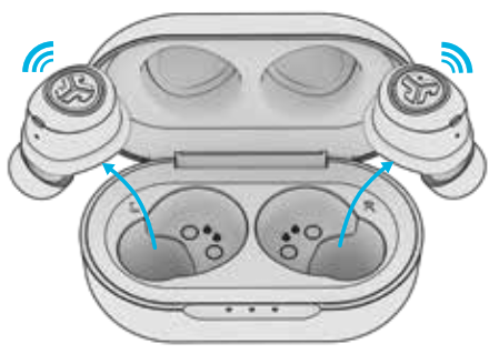 Taking the earbuds back out of their case