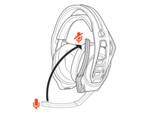 Mute button on side of headphones