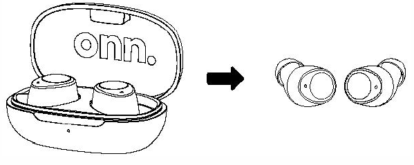 Taking the earbuds out of the case