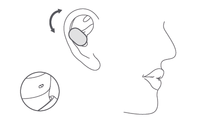 Twisting earbud to secure